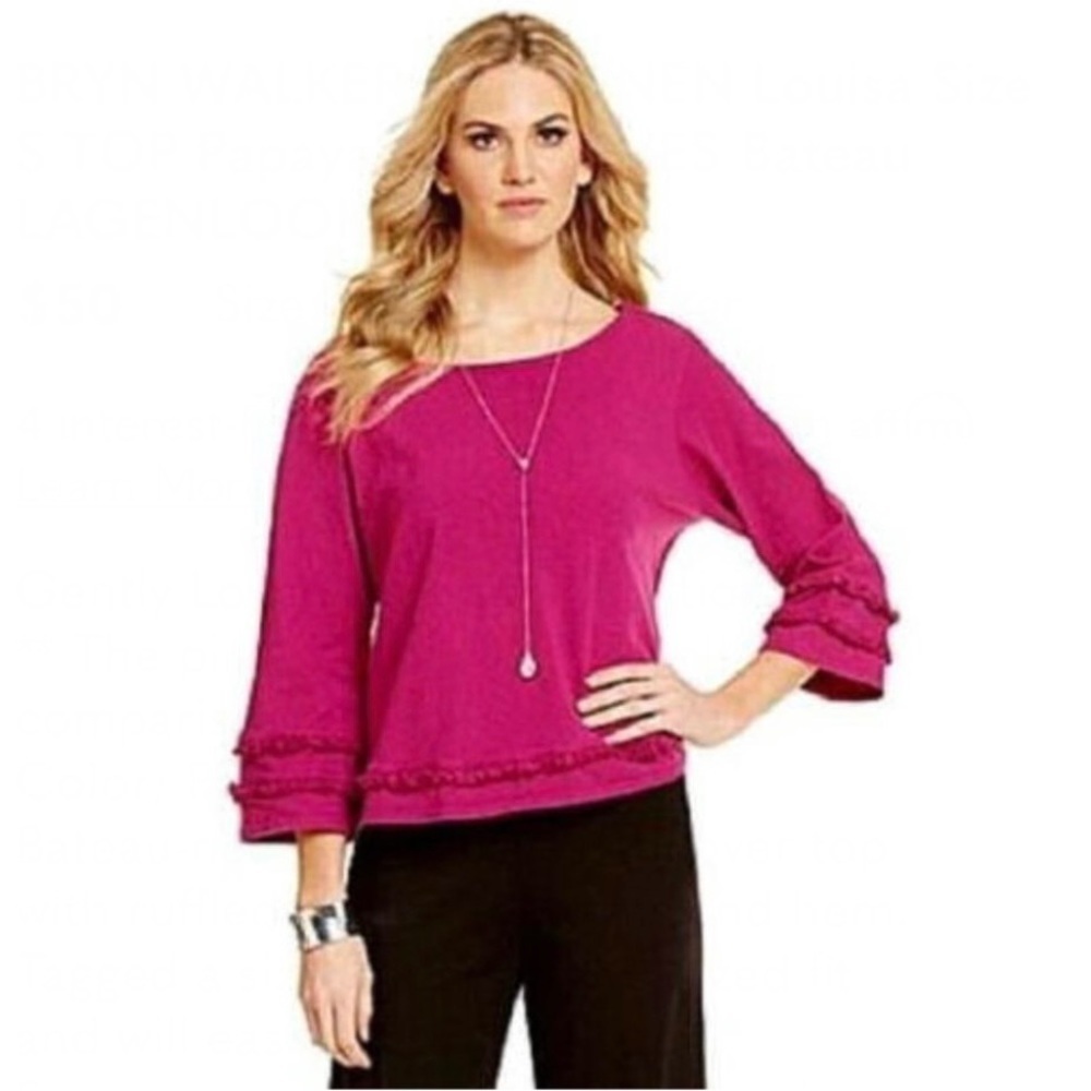 Bryn Walker Ruffle Trim Lagenlook Blouse